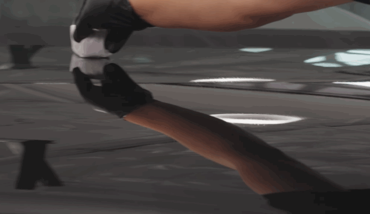 ceramic coating application on car hood